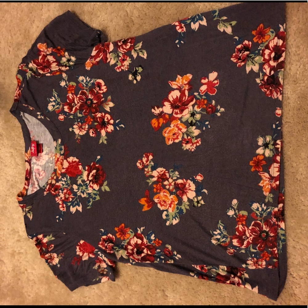 Blue floral T-shirt